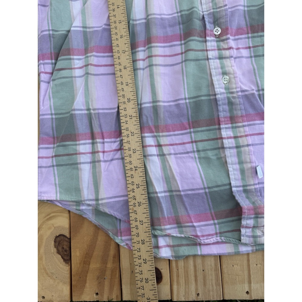 Polo Ralph Lauren Mens Large PINK PLAID LOGO PREPPY OXFORD CLASSIC PASTEL *READ* - Picture 5 of 11
